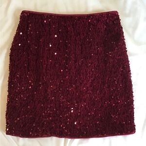 NWOT SHEIN Wine Sequin Mini Skirt